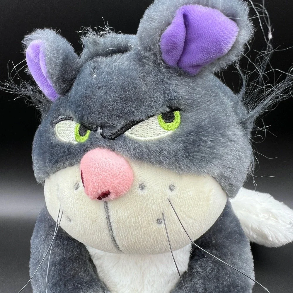 Disney Cinderella Lucifer the Cat Plush Grumpy Grey White plush *see pics